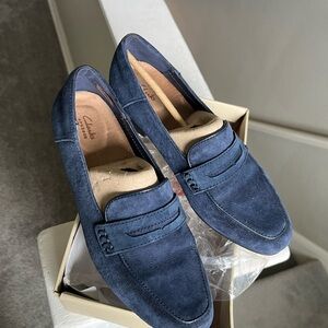 Clarks Blue Suede Women's Loafers